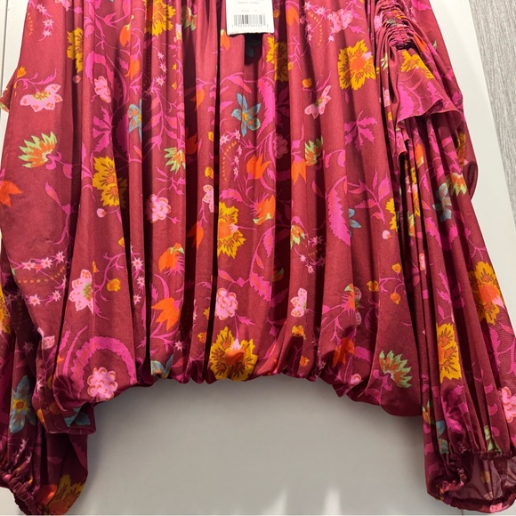 Free People Wildflower Honey Ruffle Mesh Blouse, Size L, NWT - Picture 8 of 11